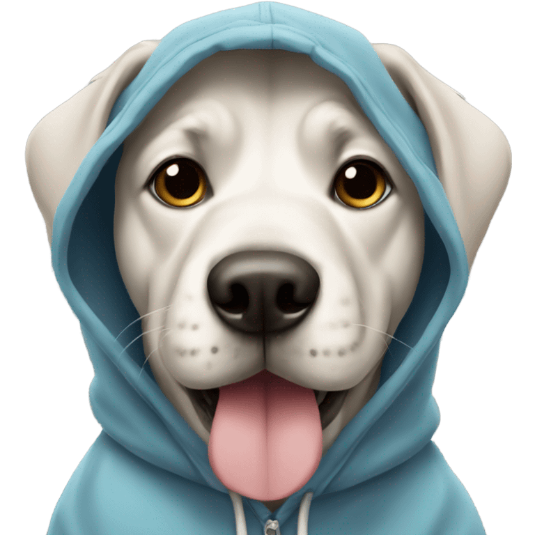 Dog wearing hoodie emoji