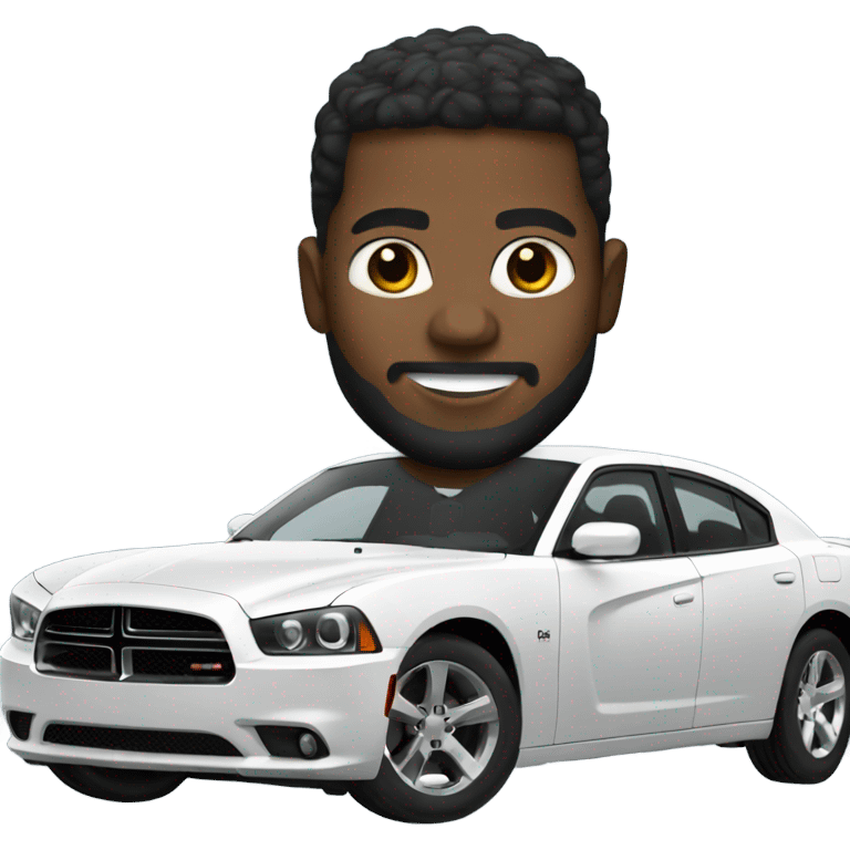 Black man in Dodge Charger emoji