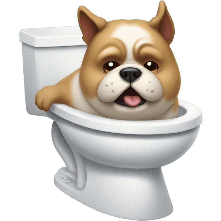 fat dog stuck in toilet emoji