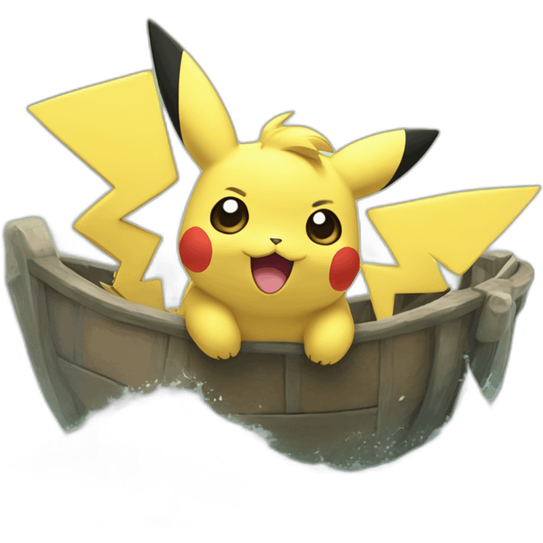 Pikatchu qui dans sur la mer emoji