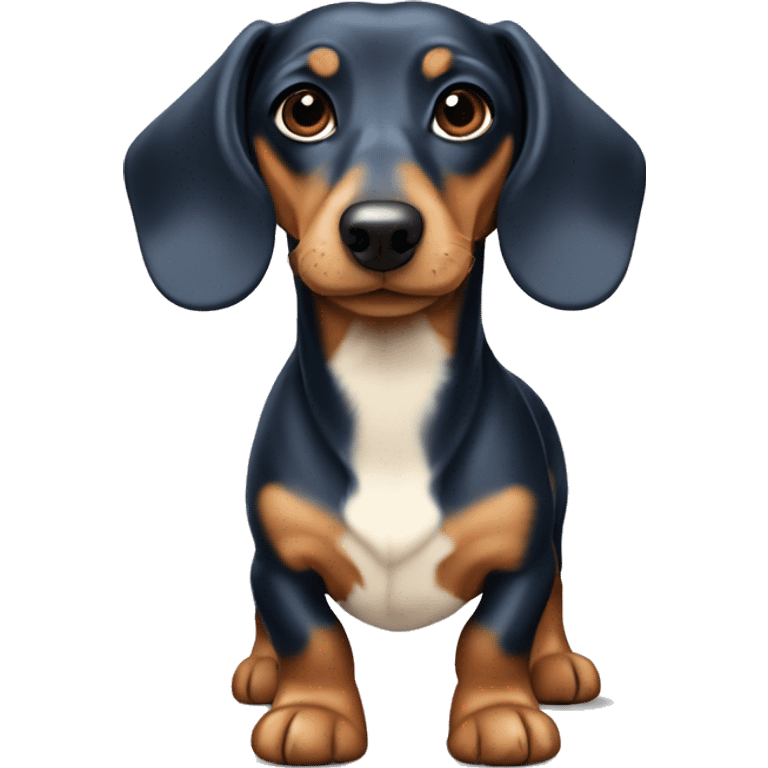 Blue, tan, and cream dapple dachshund  emoji