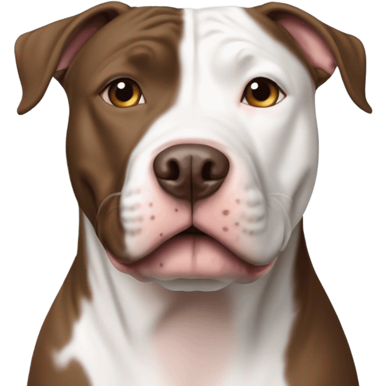 brown and white pit bull terrier blue eyes emoji