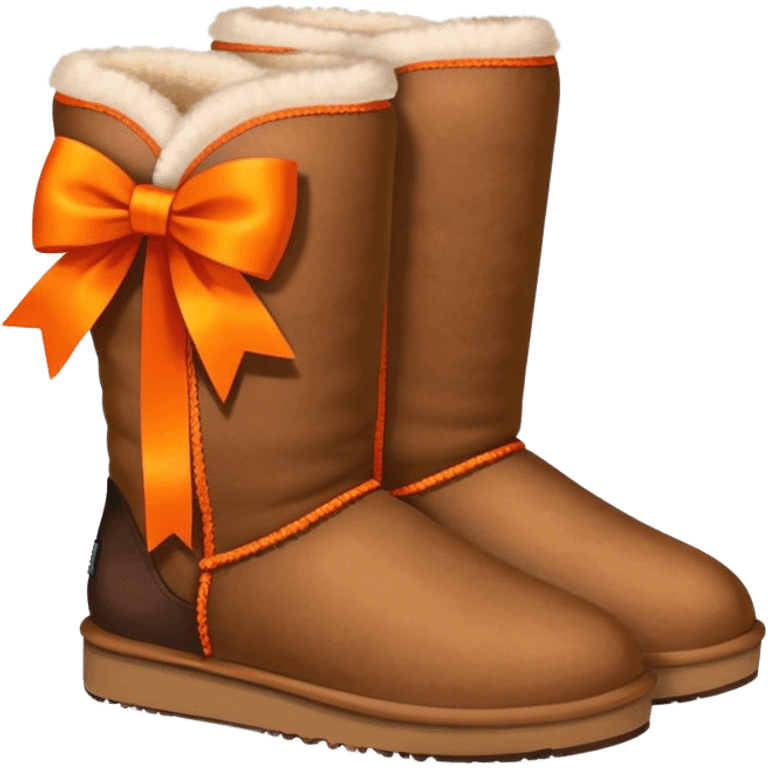 Uggs with orange bows emoji