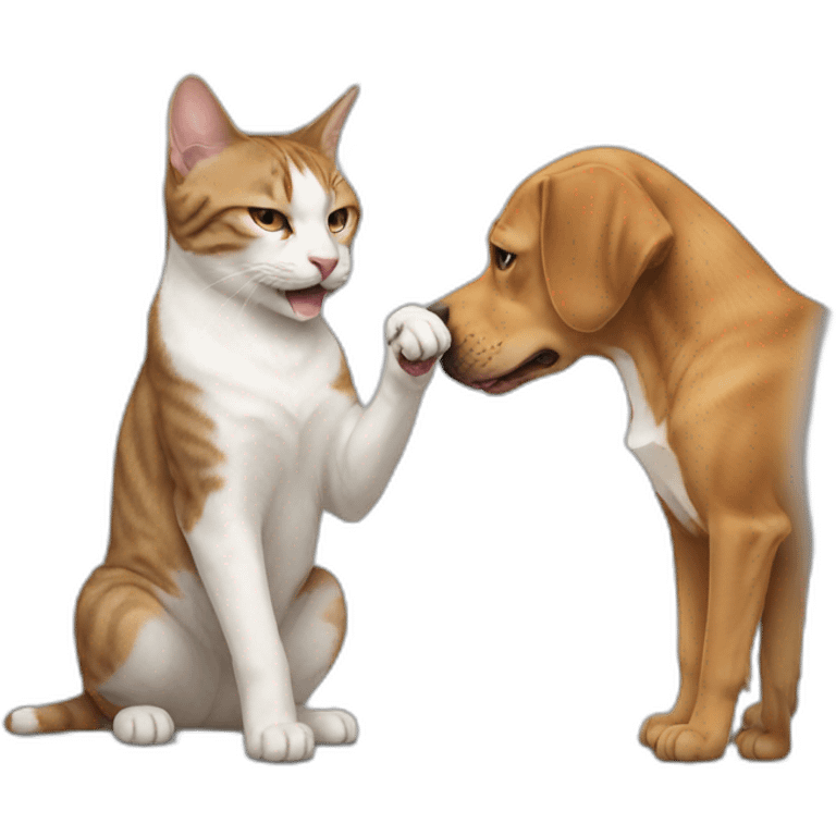 Cat eating a dog emoji