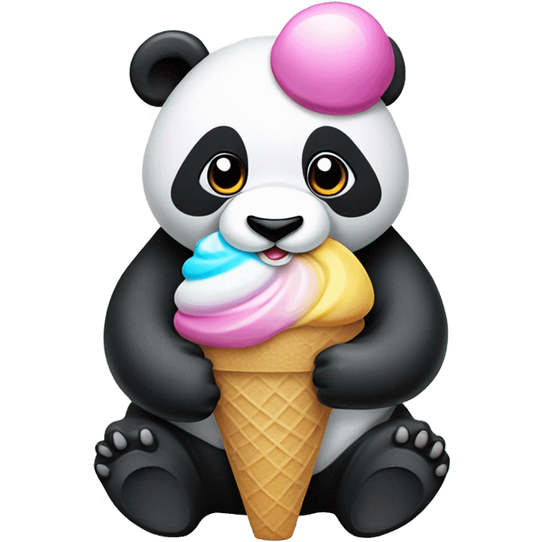 Panda eating ice cream emoji