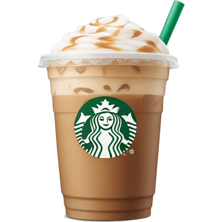 Starbucks iced latte with flat lid emoji