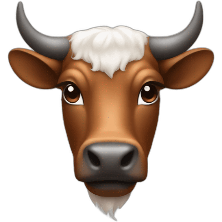 a brown bull white spot on head question emoji