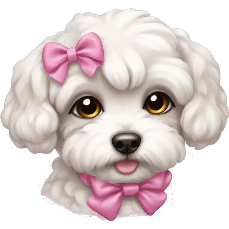 Schichon puppy pink bow emoji