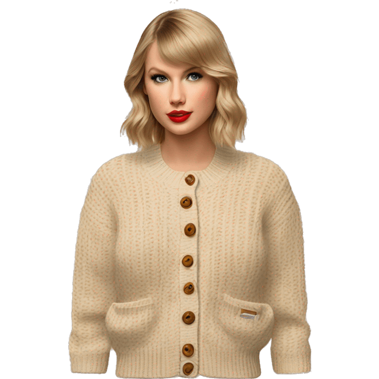 taylor swift beige folklore knit cardigan  emoji