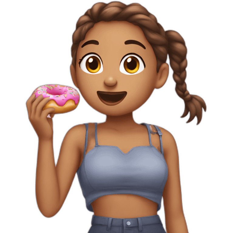 ariana grandee eating a donut emoji