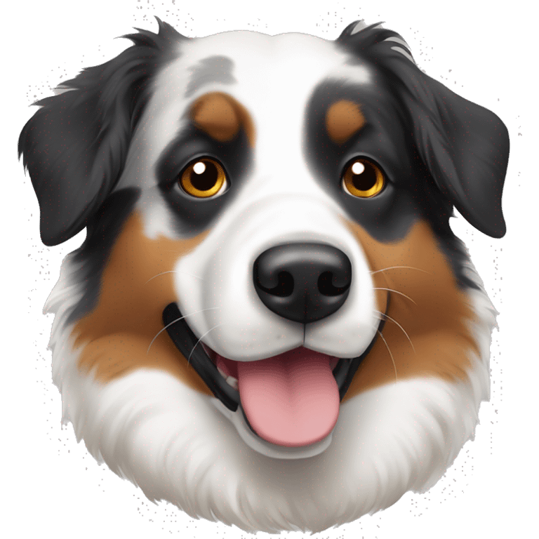 Tri colored Australian shepherd with black eyes emoji