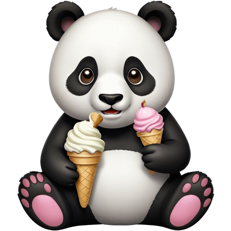 Panda eating ice cream emoji