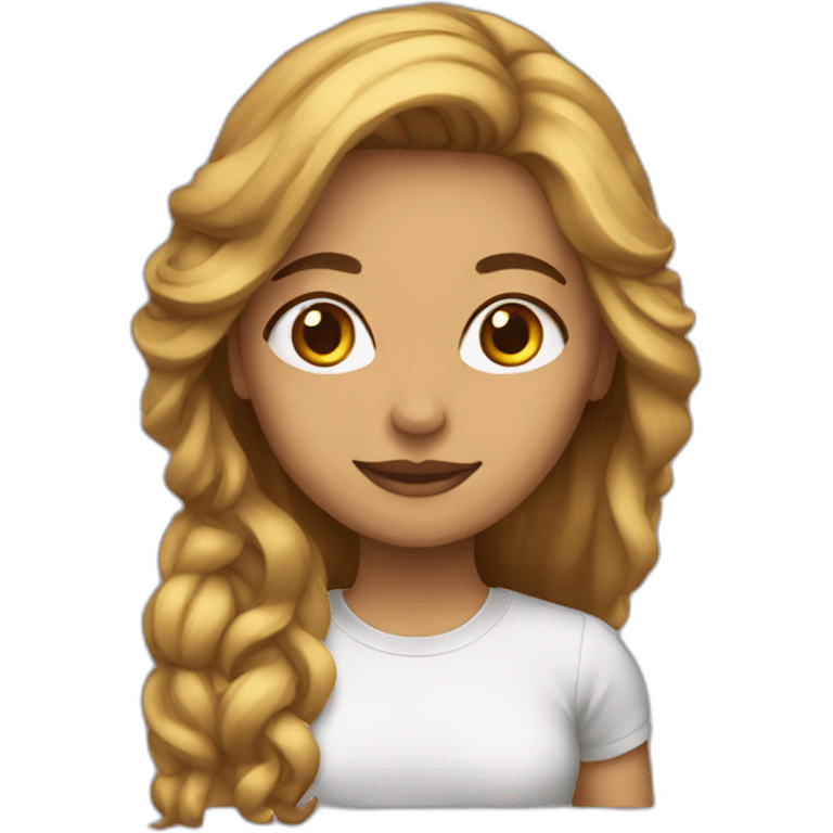 mujer pelo largo emoji