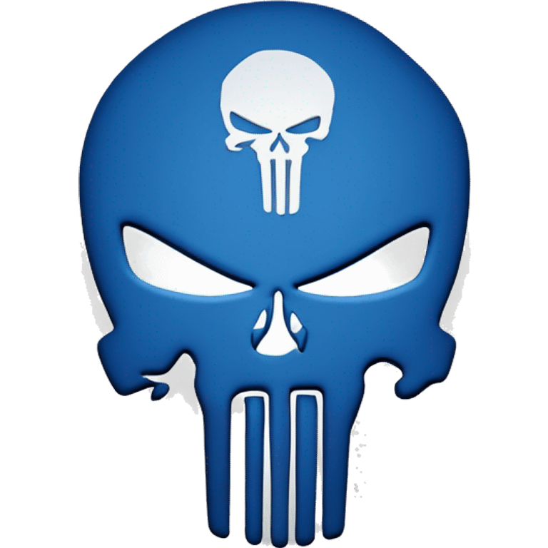 logo of the punisher colored in blue emoji