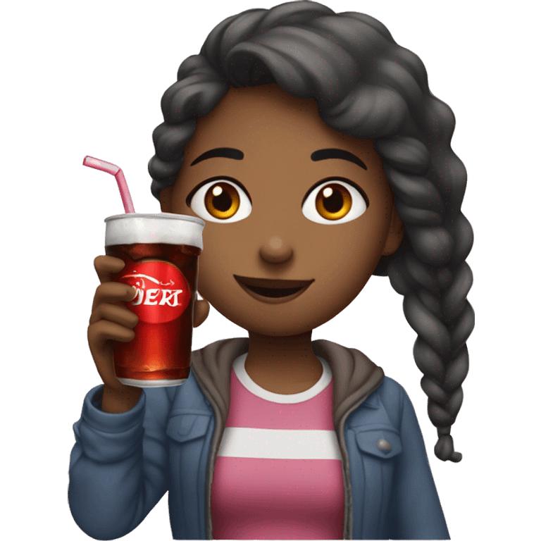 A girl drinking cola emoji