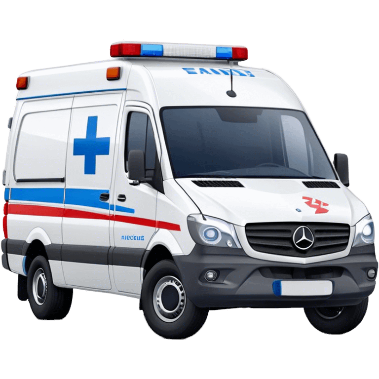 Ambulance - Mercedes-Benz Sprinter (Model Year: 2018) (Iconic Colour: White with red and blue markings) emoji