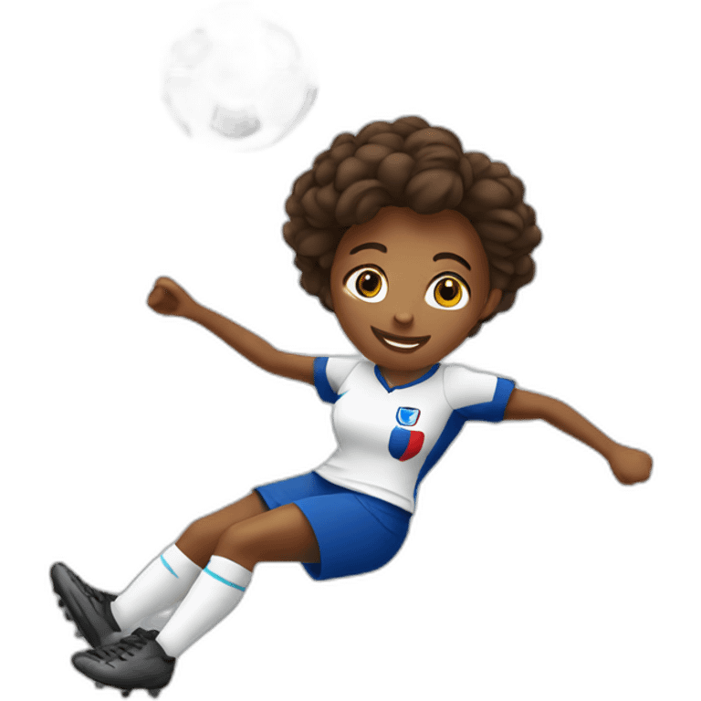 French female soccer player jumping emoji