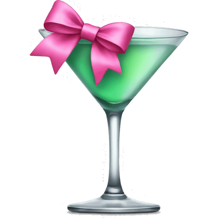 martini with pink bow emoji