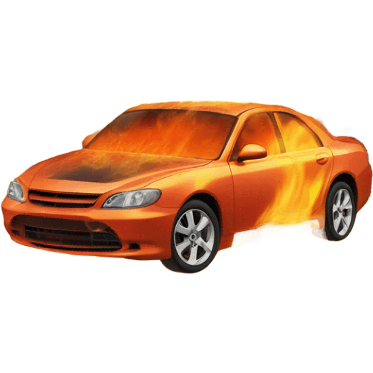 Car on fire emoji