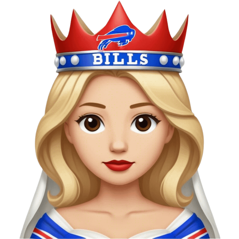 Blonde Buffalo Bills fan who’s a bride with the Buffalo Bills logo as the crown emoji