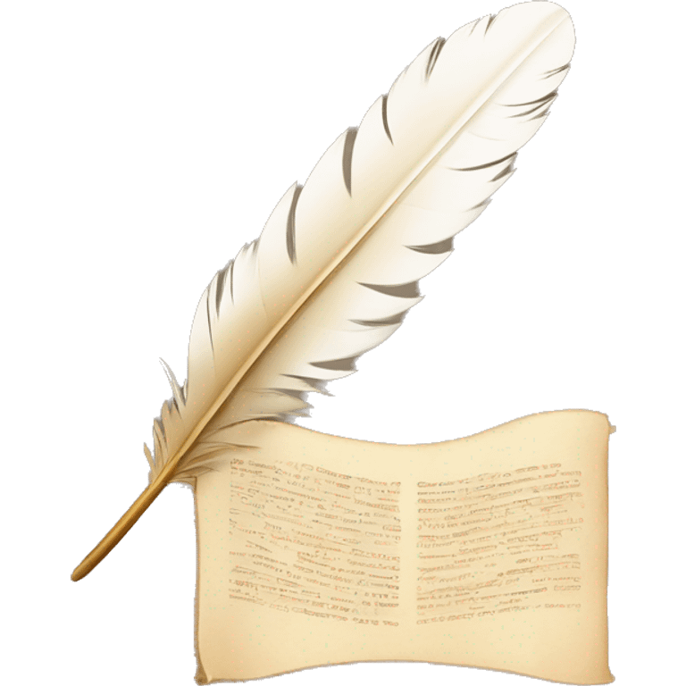 a feather quill and an open SCROLL emoji