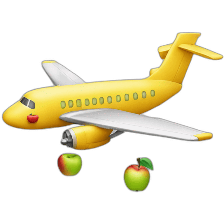 A plane eating an apple emoji