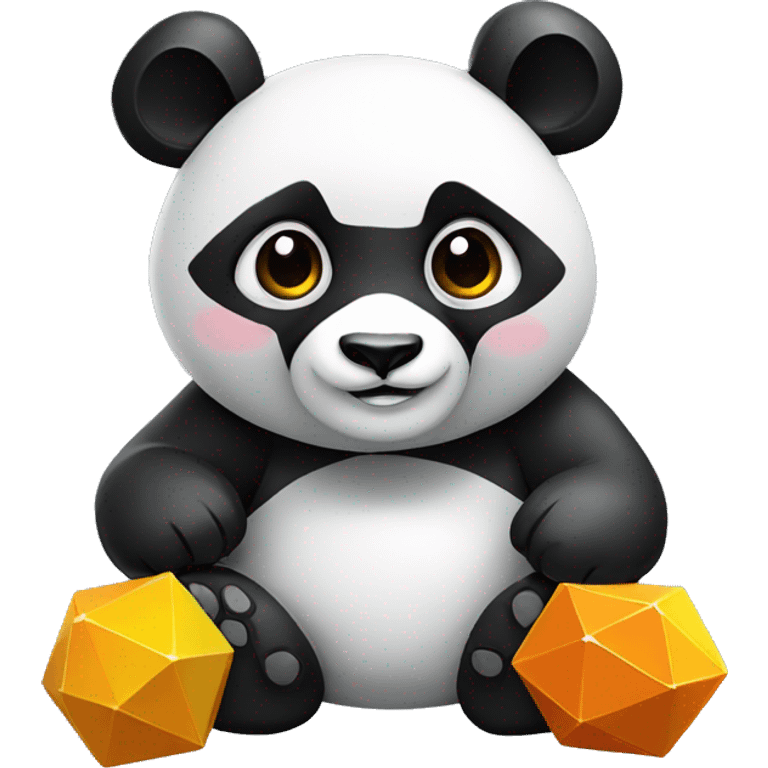 Panda with polyhedra token emoji