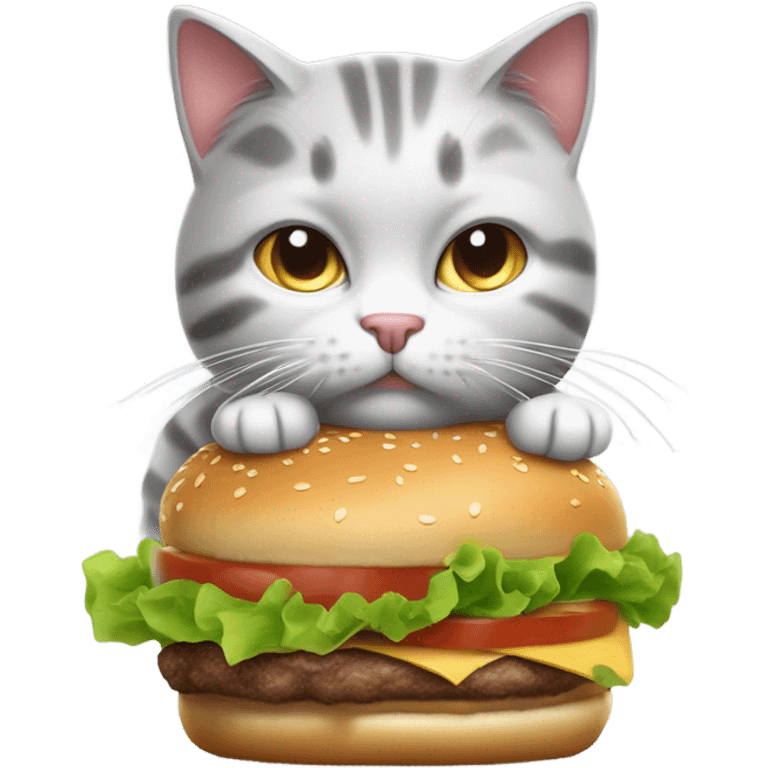 a cat eating a burger  emoji