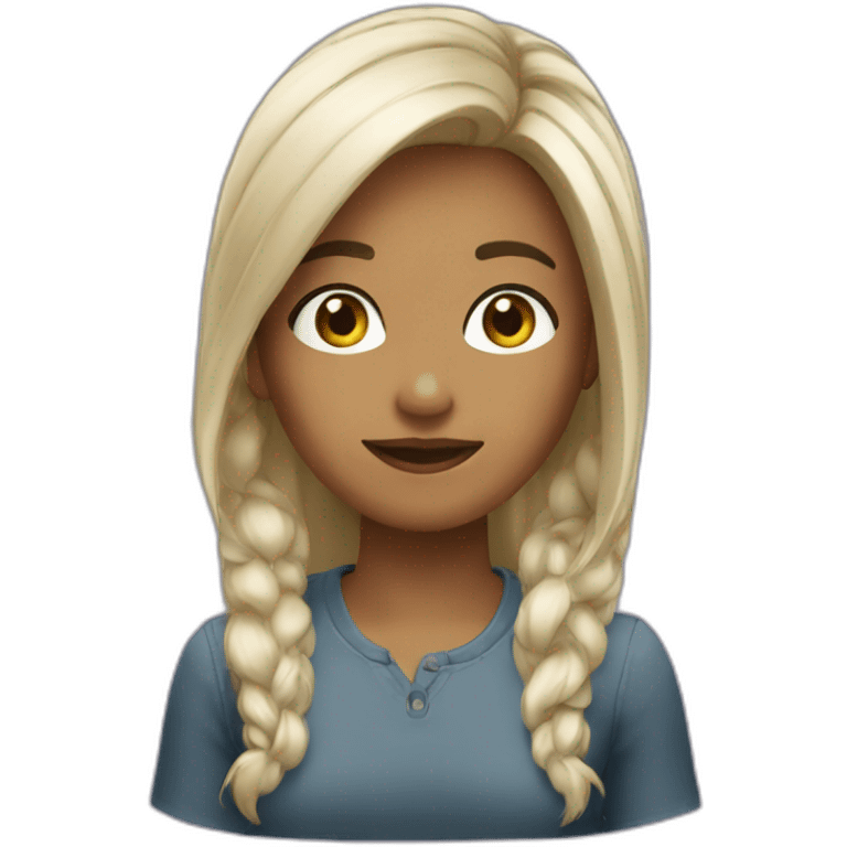 Fille cheveux délavé emoji