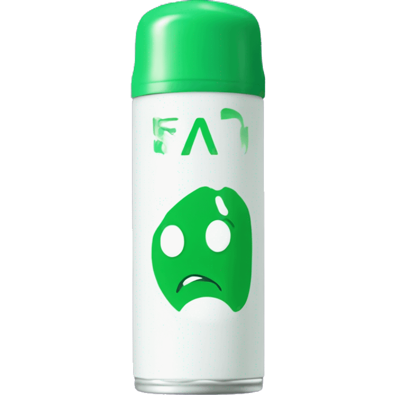 deodorant aerosol with green colours and no moustache emoji