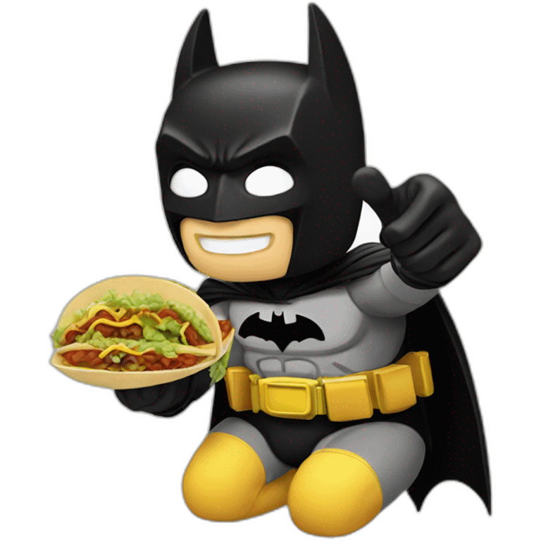 Batman eating a tacos emoji