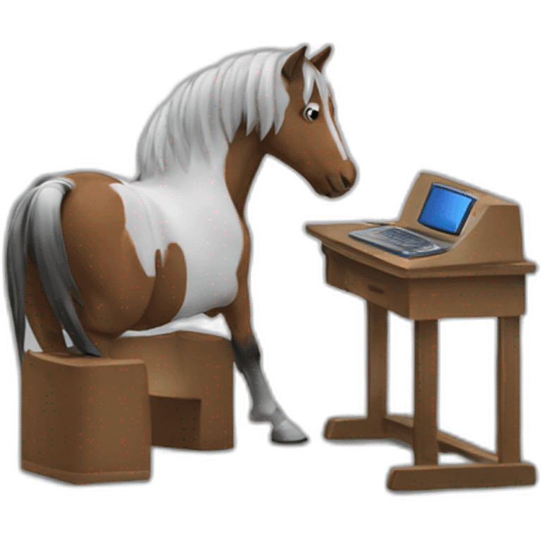 a horse writing on a computer emoji