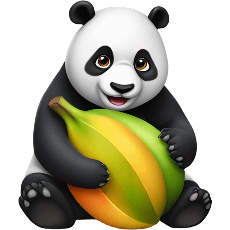 panda eating mango emoji