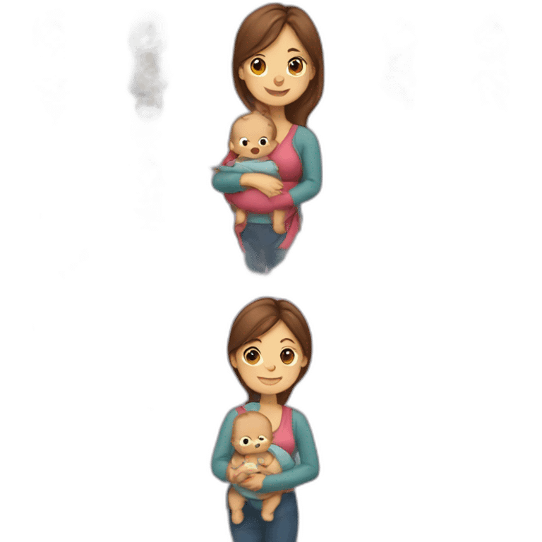 Babywearing mom emoji