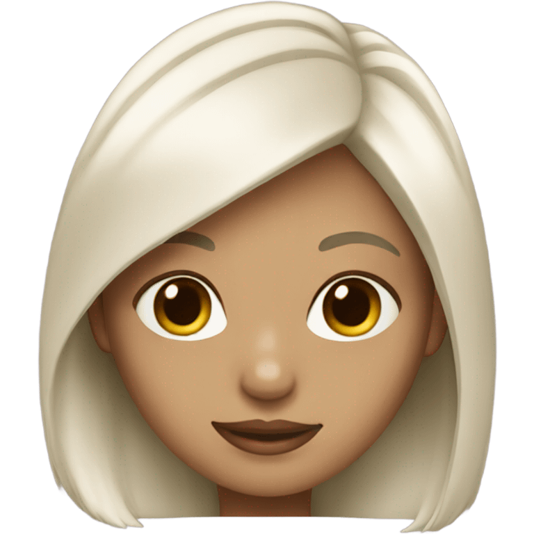 girl platinblonde hair  emoji