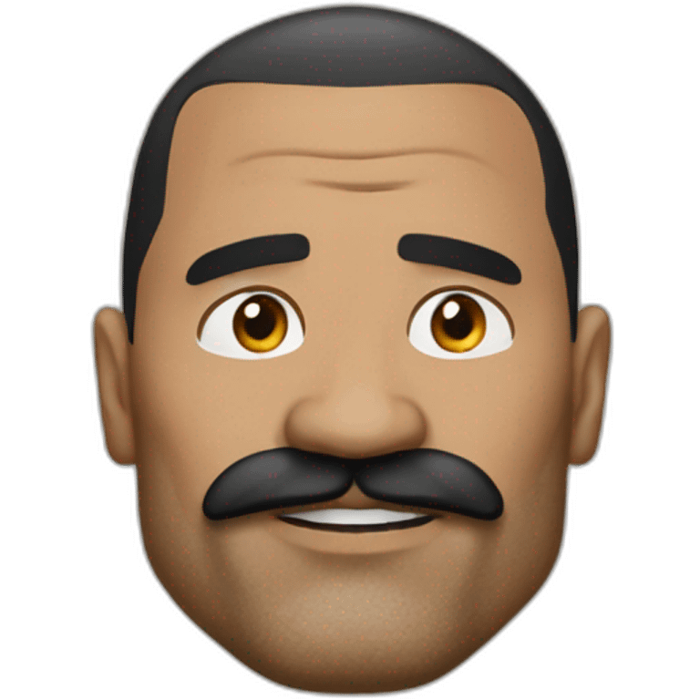 The rock estilo realista con un bigote francés emoji