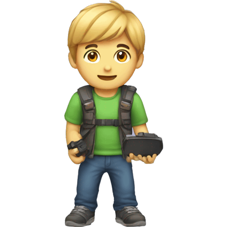 Gaming boy on mobile  emoji