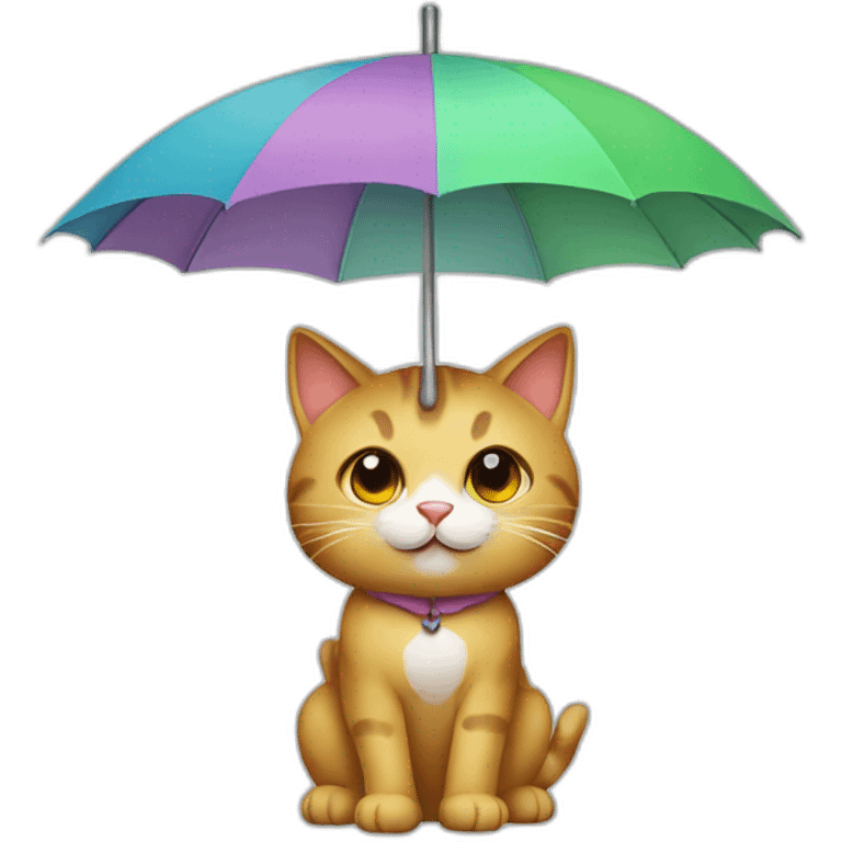 cat with umbrella emoji