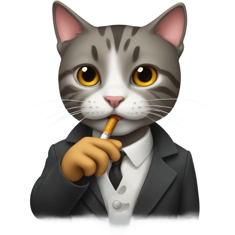 cat smoking cigarette emoji