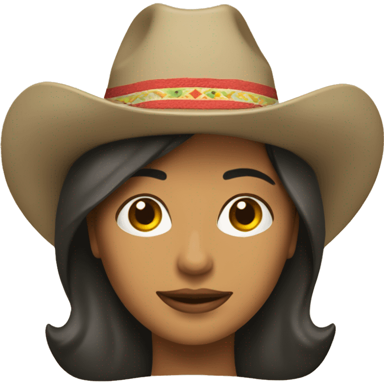 mujer morena con sombrero vaquero emoji