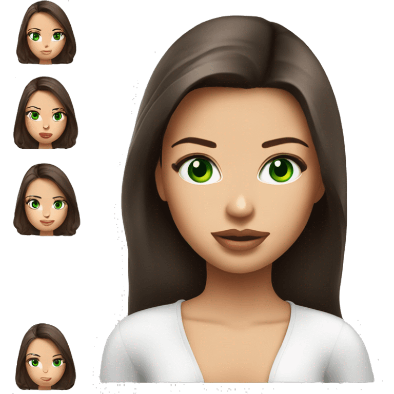 Beautiful girl with green eyes,brown hair ,girl looks adriana lima emoji