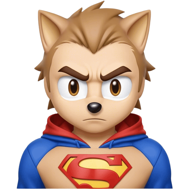 Sonic the hedgehog with Superman hoodie ￼ emoji