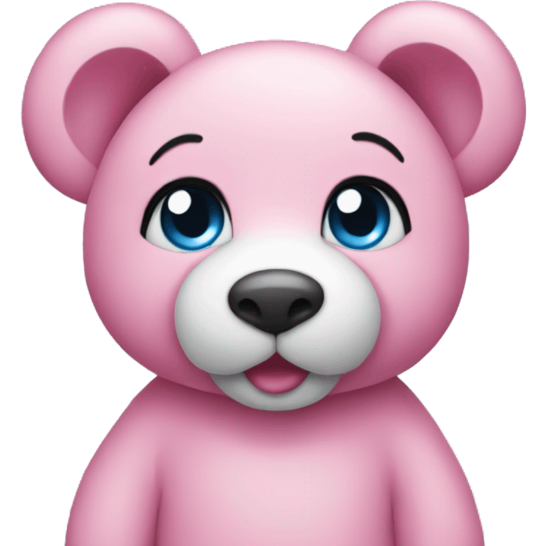 Pink Teddy with blue ears emoji