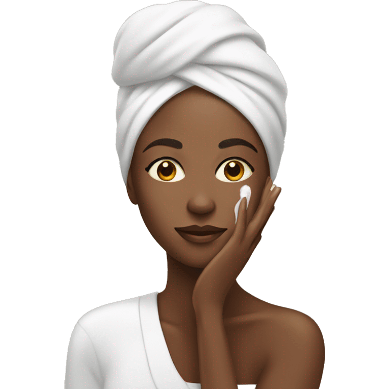 colored woman doing skincare emoji