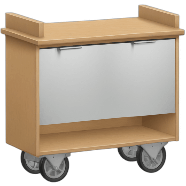 plywood portable counter on wheels emoji