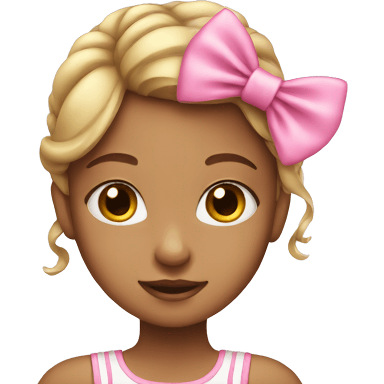 Girl with pink bow emoji