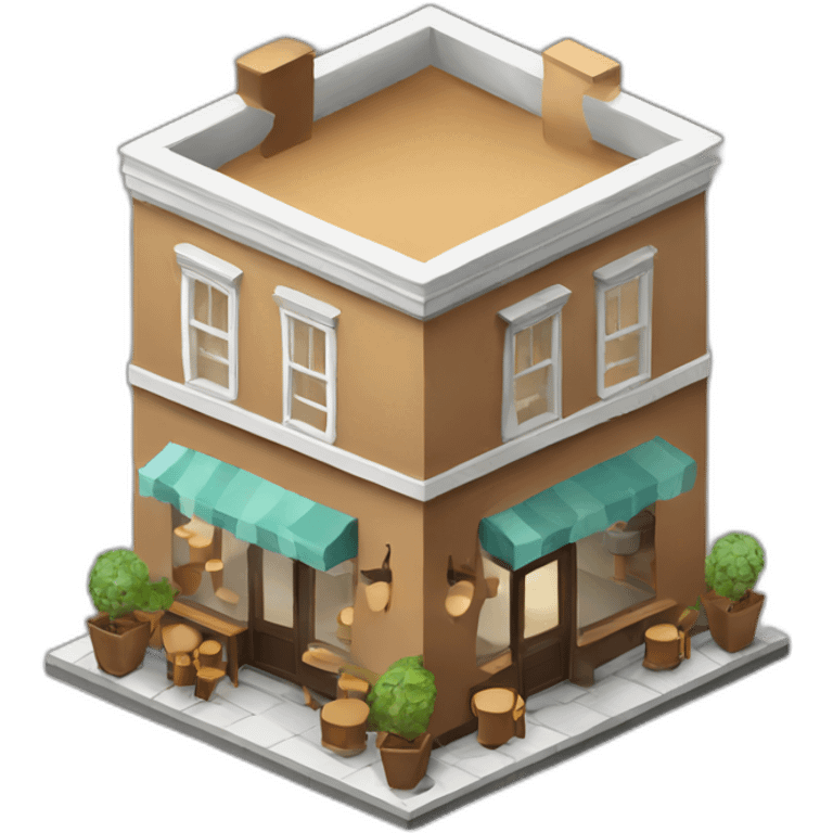 Coffee house isometric emoji