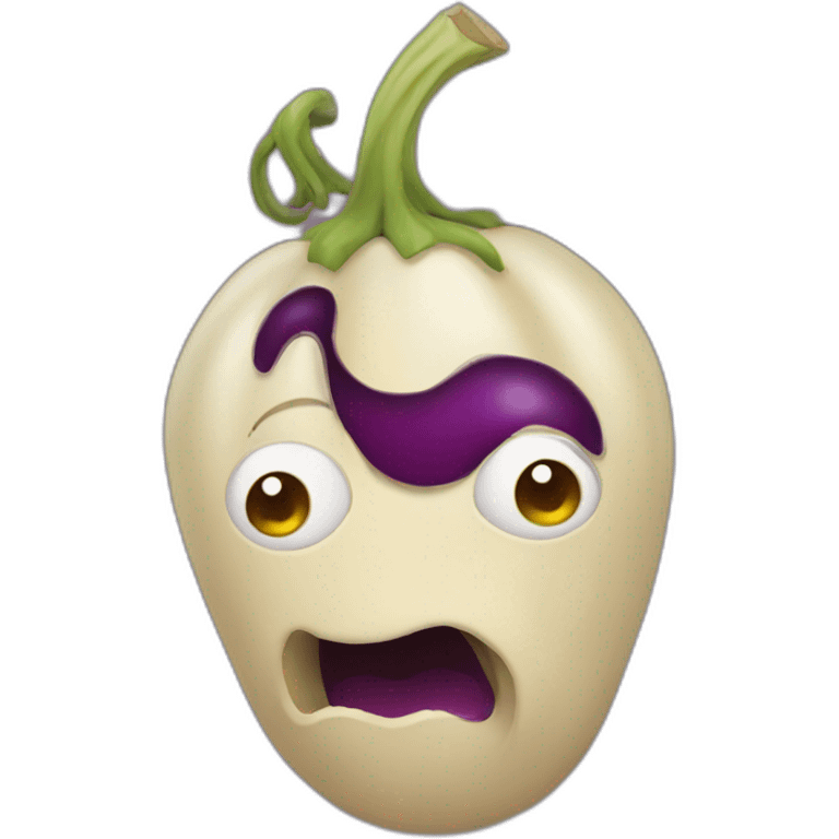 Blonde mange aubergine emoji