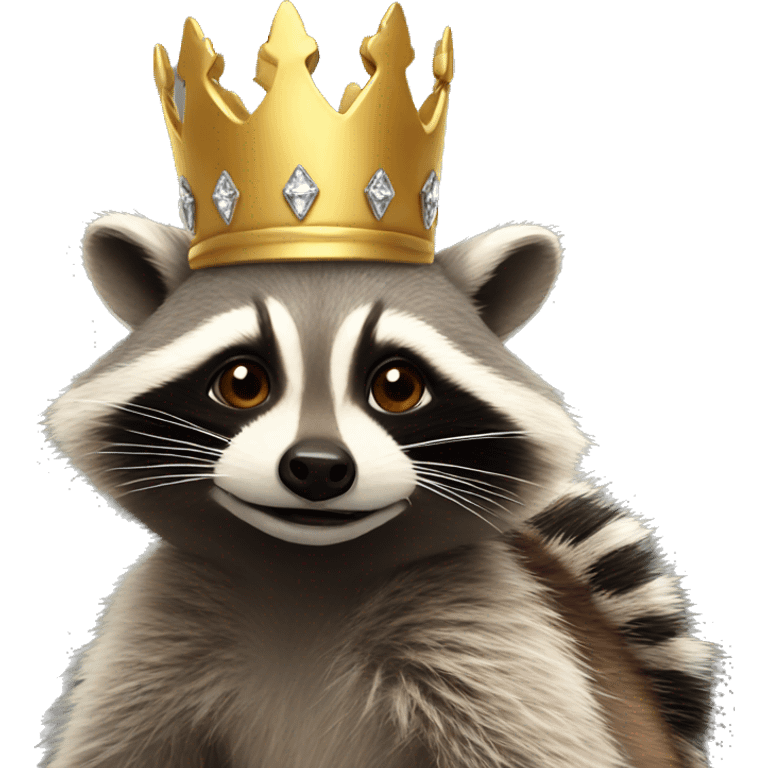 racoon wearing crown emoji