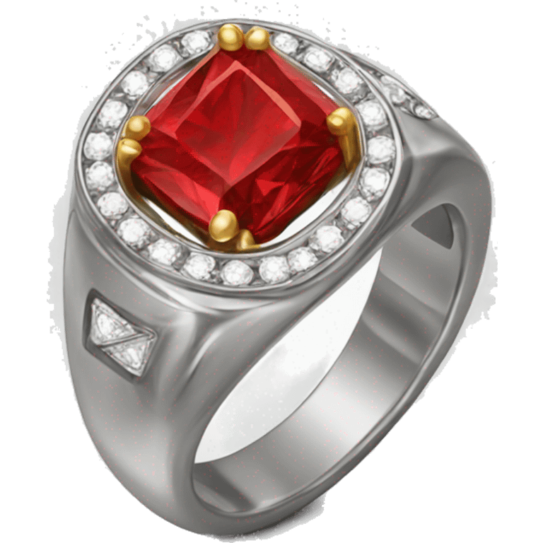 Ring with red diamond  emoji